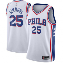 Баскетбольная джерси Philadelphia 76ers SIMMONS #25 белая