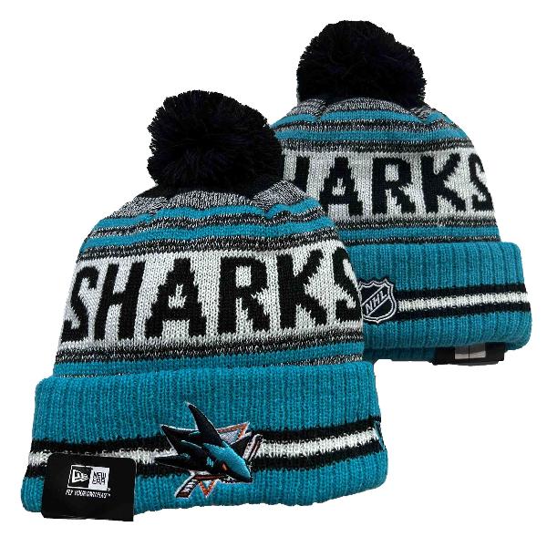 Хоккейная шапка San Jose Sharks с помпоном