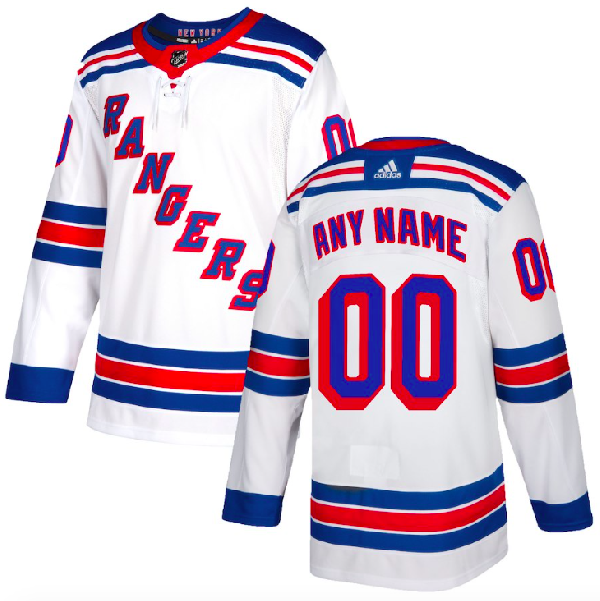 (СВОЯ ФАМИЛИЯ) Хоккейный свитер New York Rangers белый