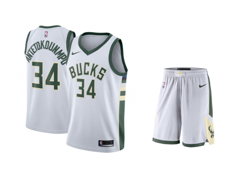 Баскетбольная форма Milwaukee Bucks Адетокунбо белая