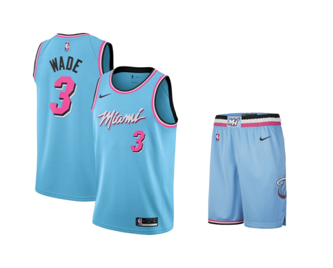 Баскетбольная форма Miami Heat Wade голубая