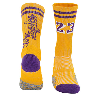 Баскетбольные носки Леброн Lakers желтые