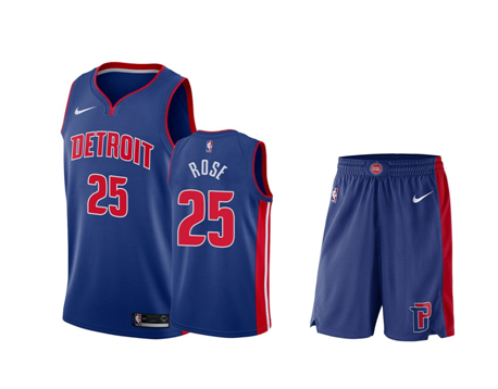 Баскетбольная форма Detroit Pistons Роуз синяя
