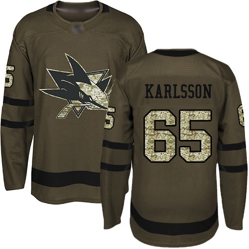 Хоккейный свитер San Jose Sharks KARLSSON #65 милитари