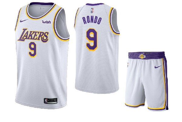 Баскетбольная форма Los Angeles Lakers RONDO #9 белая