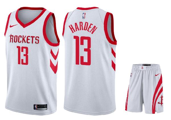 Баскетбольная форма Houston Rockets HARDEN #13 белая до 2018