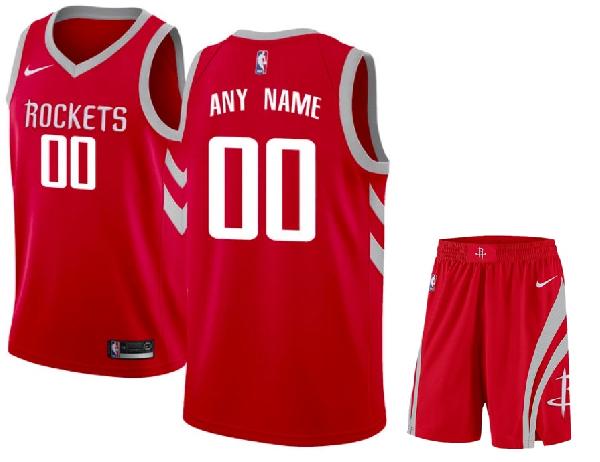 Баскетбольная форма Houston Rockets красная до 2018 (СВОЯ ФАМИЛИЯ)