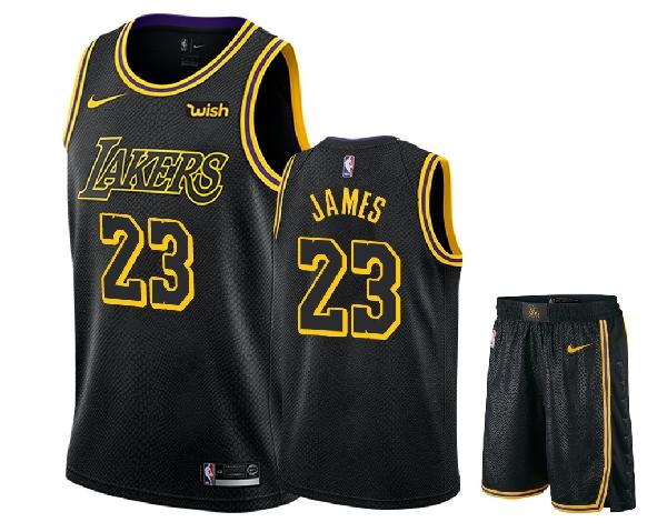 Баскетбольная форма Los Angeles Lakers JAMES #23 чёрная