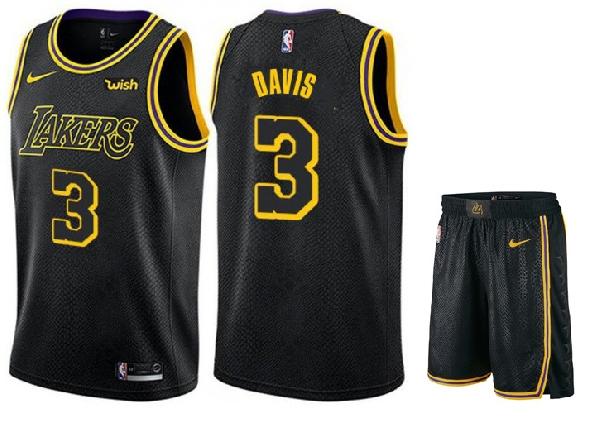 Баскетбольная форма Los Angeles Lakers DAVIS #3 чёрная