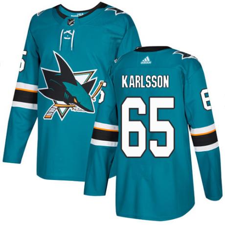 (2 ЦВЕТА) Хоккейный свитер San Jose Sharks KARLSSON #65