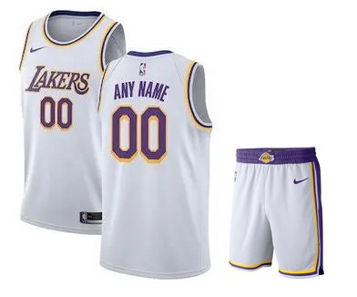 Баскетбольная форма Los Angeles Lakers белая со своей фамилией