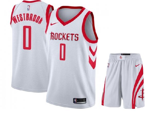 Баскетбольная форма Houston Rockets WESTBROOK #0 белая до 2018
