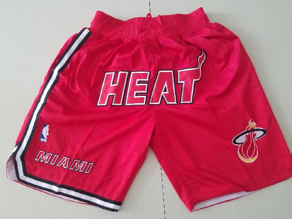 Баскетбольные шорты с карманами Miami Heat красные