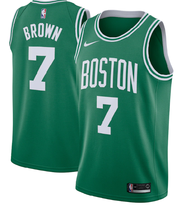 Баскетбольная майка Бостон BROWN #7 зелёная