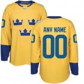 (ЛЮБАЯ ФАМИЛИЯ) Хоккейный свитер Сборной Швеции на КМ 2016 со своей фамилией 