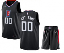 Баскетбольная форма Los Angeles Clippers чёрная с нанесением своей фамилии