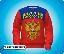 (ЛЮБАЯ ФАМИЛИЯ) Хоккейный свитшот сборной России красный