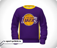 (ЛЮБАЯ ФАМИЛИЯ) Баскетбольный свитшот NBA LA Lakers