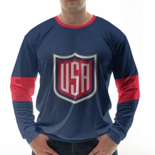 (ЛЮБАЯ ФАМИЛИЯ) Хоккейный свитшот сборной США по хоккею синий