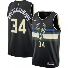 Баскетбольная майка Milwaukee Bucks Адетокунбо черная Баскетбольная майка Milwaukee Bucks Адетокунбо черная